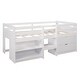 preview thumbnail 44 of 46, Wood Twin Loft Bed with 2 Shelves & 2 drawers for Bedroom(Antique Gray)