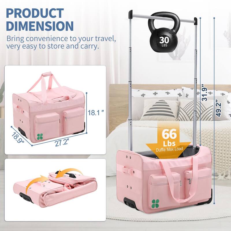 DoCred Suitcase Sets with Garment Rack and Wheel, Dance Bag