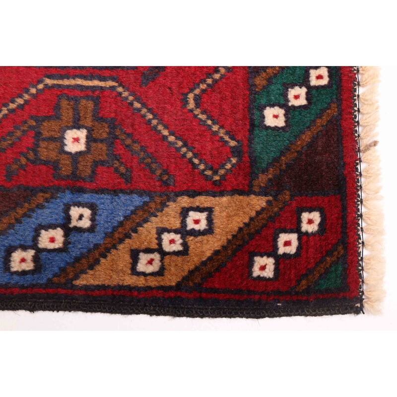 ECARPETGALLERY Hand-knotted Teimani Dark Navy, Red Wool Rug - 3'9 x 6'1