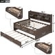 preview thumbnail 20 of 43, Full Size Wooden Captain Bed with Built-in Bookshelves, 3-Storage Drawers, and Trundle, Light Grey, Classic Style Bed Frame