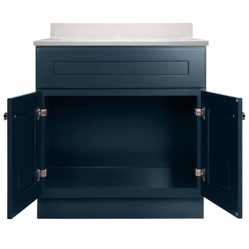 Brookings 31 Inch Assembled Bath Vanity with Ivory Swirl Top