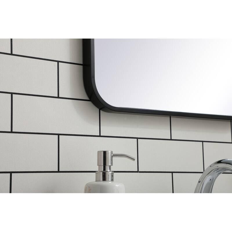 Ezra Soft Corner Metal Rectangular Mirror