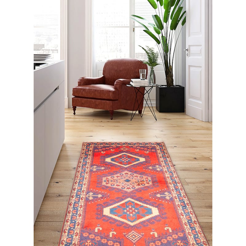 ECARPETGALLERY Hand-knotted Melis Vintage Light Red Wool Rug - 3'5 x 6'7