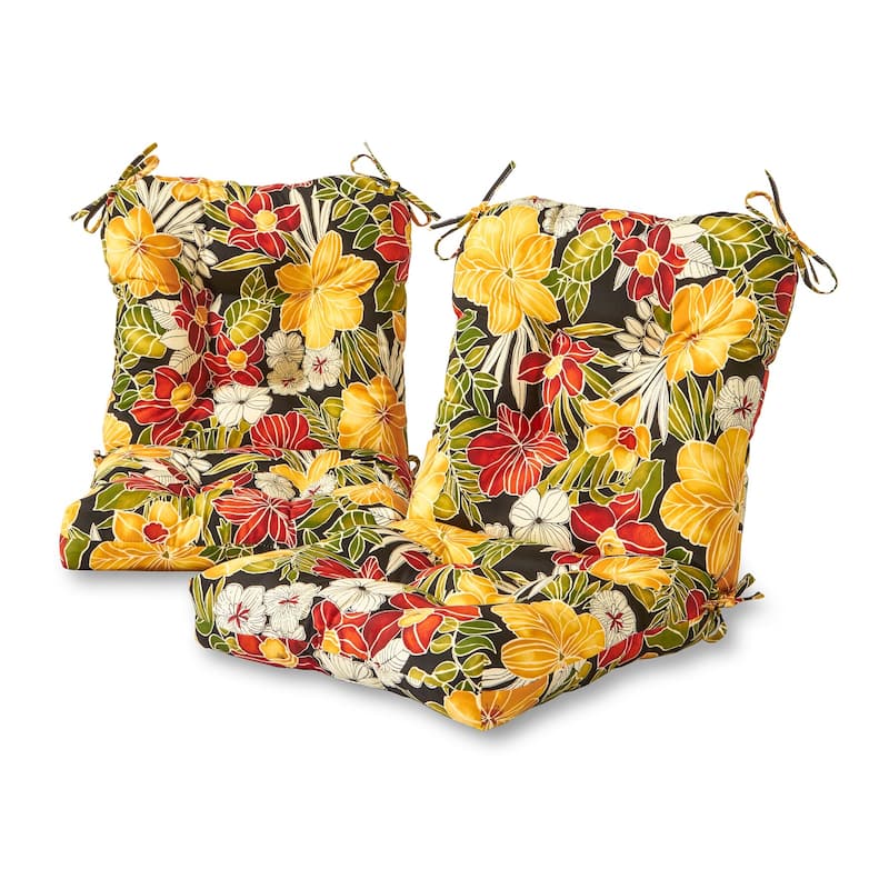 Aloha Floral 21 x 42-inch Outdoor Seat/Back Chair Cushion (Set of 2) (Cushions Only)
