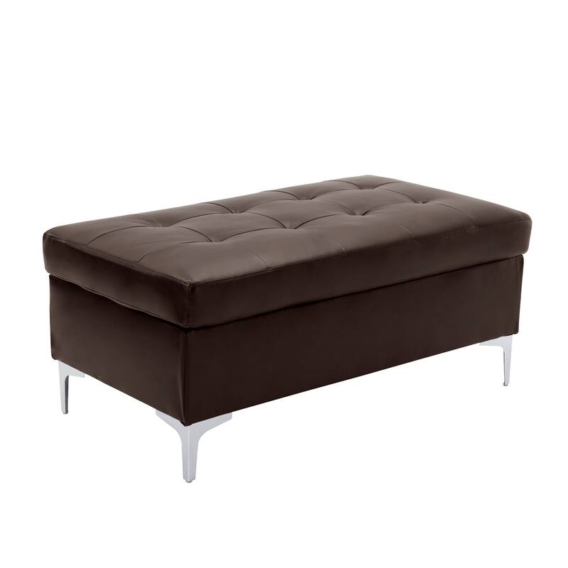 McCafferty Faux Leather Sectional Sofa with Ottoman