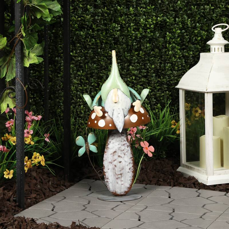 Metal Gnome with Mushroom