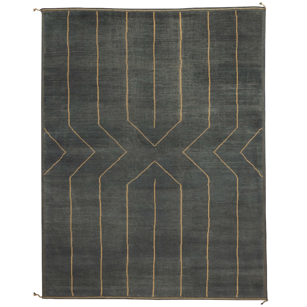 ECARPETGALLERY Hand-knotted Pak Finest Marrakesh Dark Green Wool Rug - 9'3 x 12'1