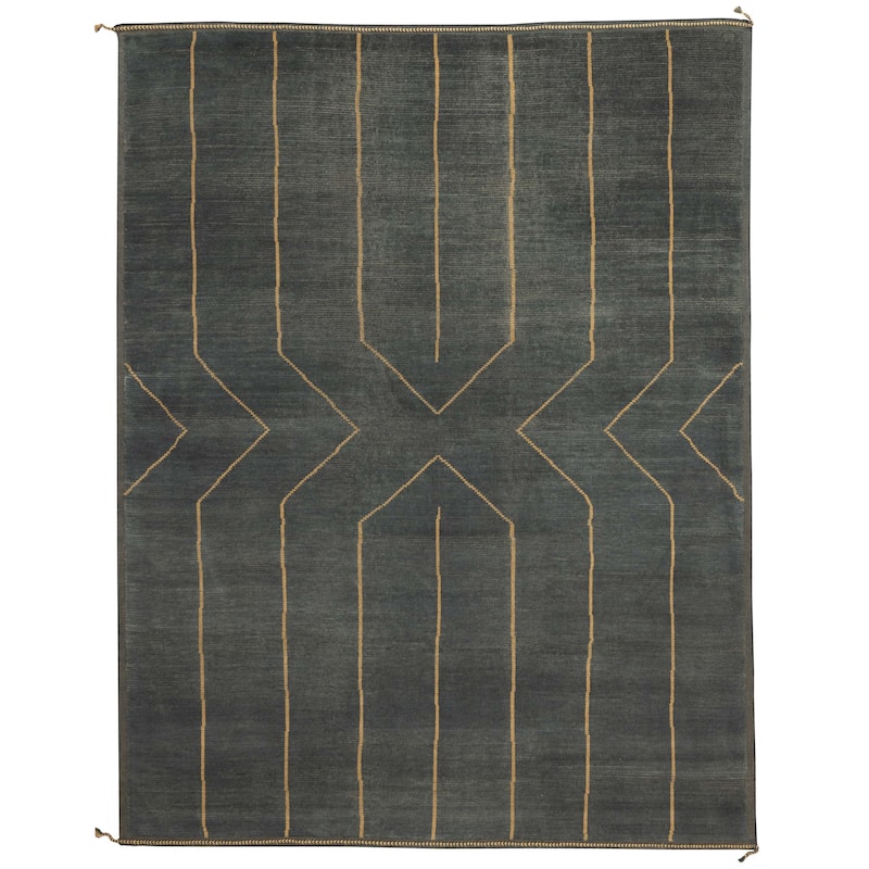 ECARPETGALLERY Hand-knotted Pak Finest Marrakesh Dark Green Wool Rug - 9'3 x 12'1