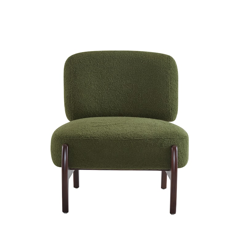 Christopher Knight Home - Everett Modern Boucle Lounge Chair with Solid Wood Frame