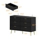 preview thumbnail 4 of 28, Modern 6-Drawer Dresser with Gold Legs and Handles, 47.2" Wide Mid-Century Bedroom Dresser Chest
