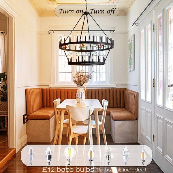Traditional Farmhouse Pendant Light Dining Room Lighting Fixture Classic Wagon Wheel Chandelier for Living Room 12 24 36 Light Bed Bath Beyond 42408923