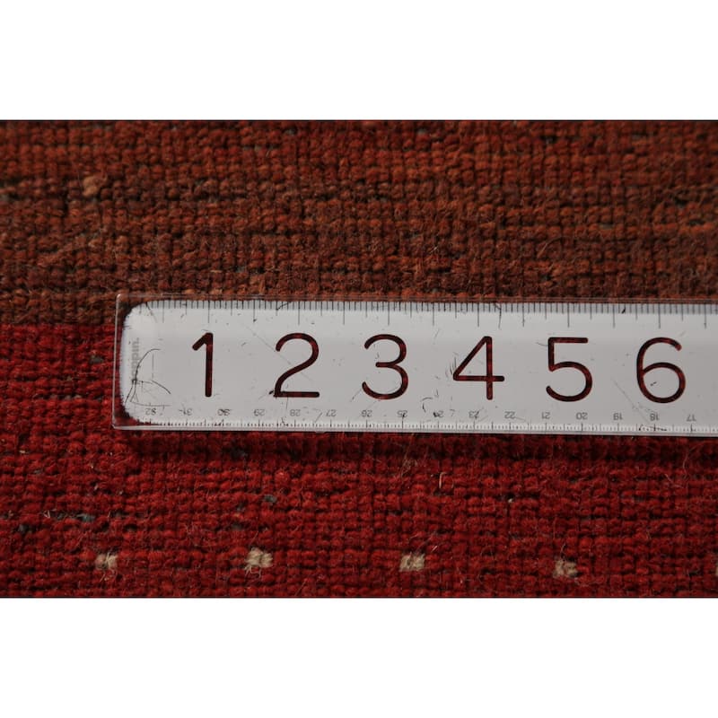 Orange Tribal Gabbeh Oriental Area Rug Handmade Wool Carpet - 6'9" x 9'9"