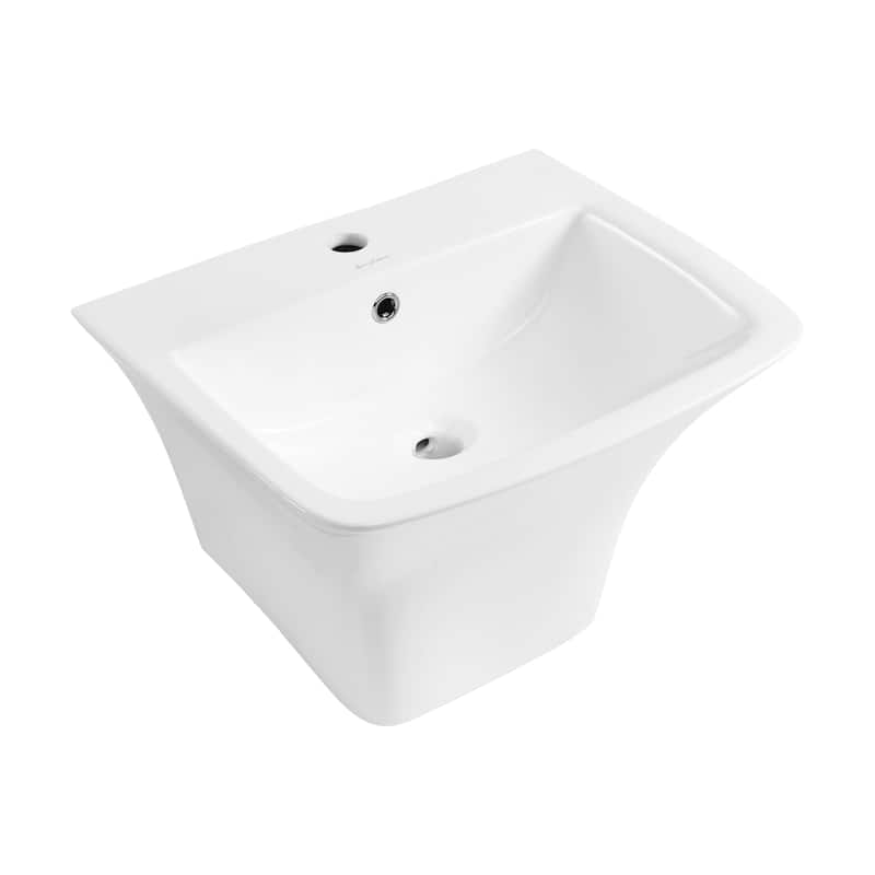 Charme 21" Wall-Mount Bathroom Sink - 20.9" x 17.5" 14.75" - 20.9" x 17.5" 14.75" - White