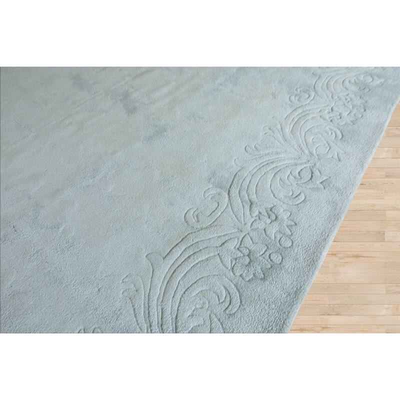 12x20 Oversize Hand Knotted Wool Light Blue Aubusson Savonnerie Plush Pile Rug - 12' x 20'