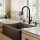 preview thumbnail 12 of 16, Karran Farmhouse Apron Front Quartz Double Bowl Kitchen Sink