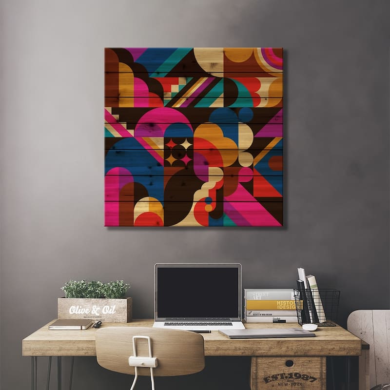 1967 Print On Wood by Greg Mably - Multi-Color