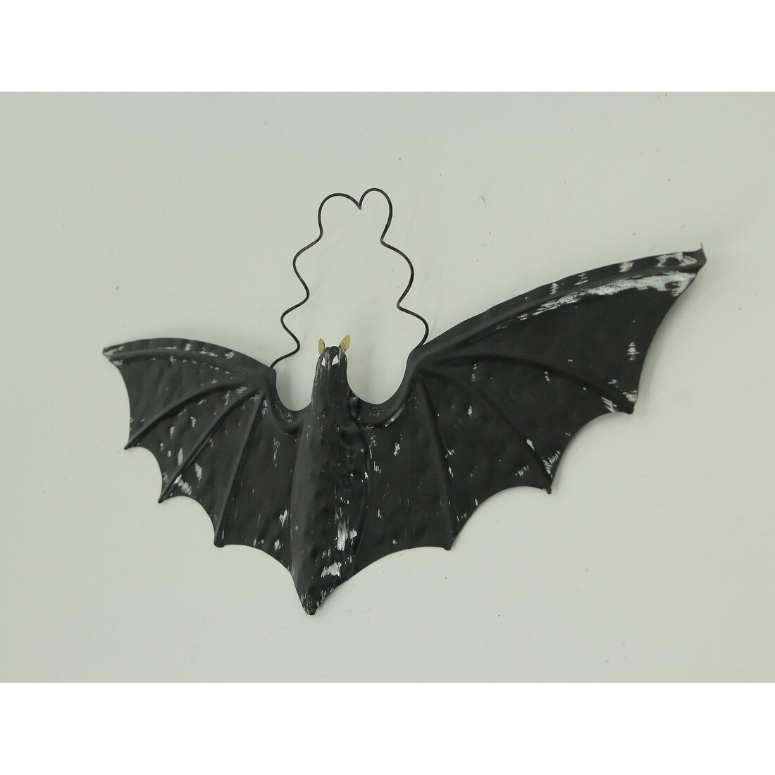 Shop Distressed Black Metal Hanging Vampire Bat Halloween Decor