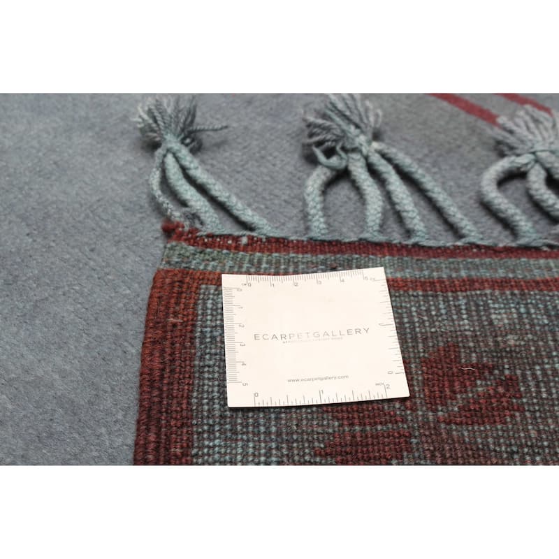 ECARPETGALLERY Hand-knotted Color Transition Grey Wool Rug - 2'7 x 12'10