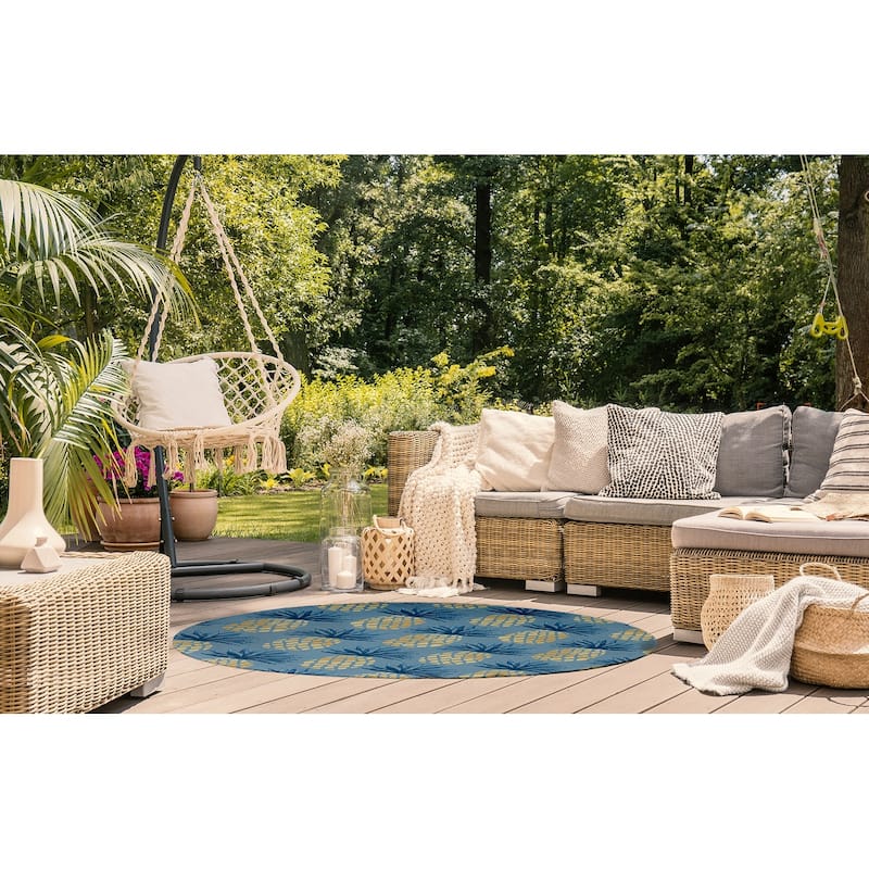 Pineapple Stripes Indoor/Outdoor Rug