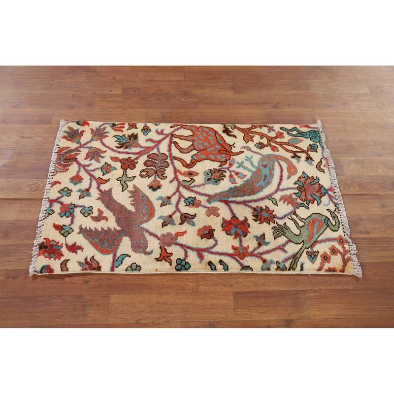 Animals Design Ziegler Accent Rug Handmade Wool Carpet - 2'1" x 3'1"