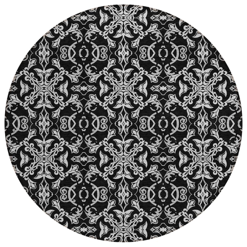 HomeRoots Medallion Transitional Rectangle Outdoor Rug