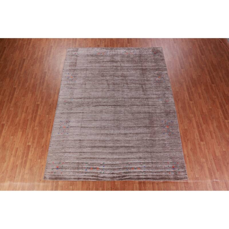 Hand Knotted Oriental 100% Wool Carpet Tribal Animal Pictorial Brown Gabbeh Area Rug - 11' 9'' X 8' 10''