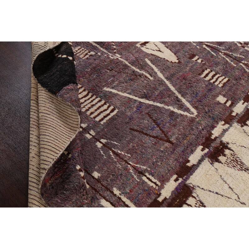 Tribal Geometric Oriental Moroccan Area Rug Hand-knotted Wool Carpet - 9'10" x 13'10"