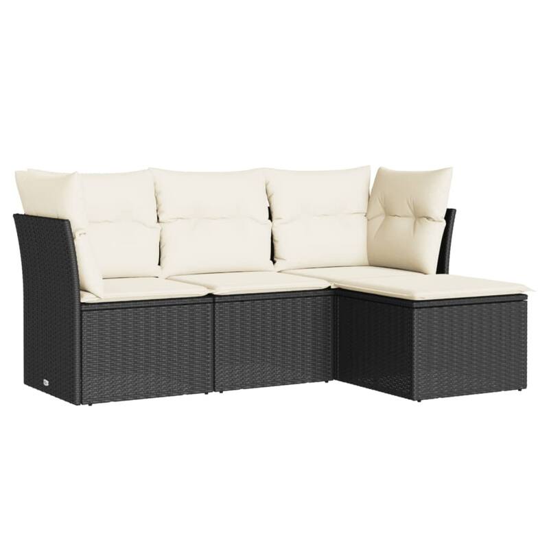 vidaXL Garden Sofa Set Black, Cream White - 21.7 x 21.7 x 14.6