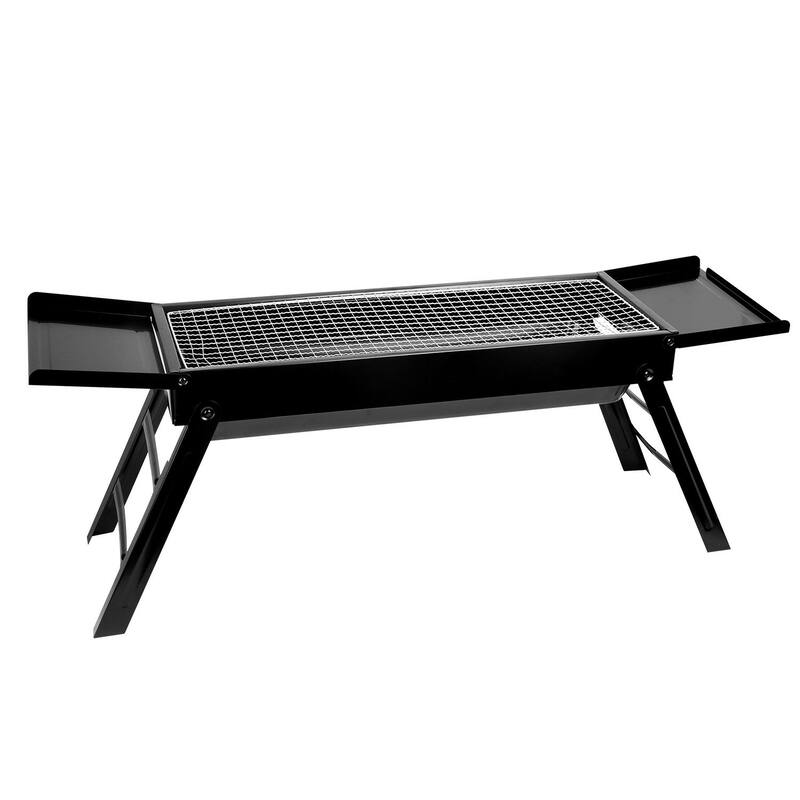 Foldable Charcoal BBQ Grill with Side Tray