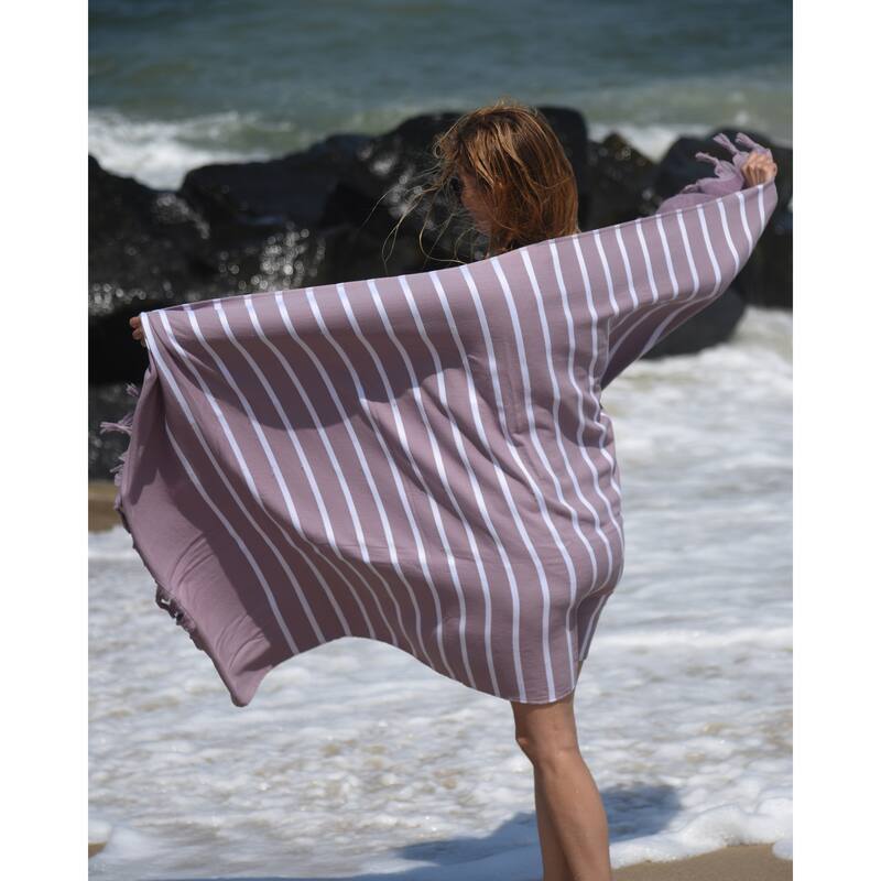 East'N Blue Livia Turkish Peshtemal Beach Towel, Prewashed for Soft Feel, 100% Turkish Cotton, Quick Dry, Absorbent, 36 x 72"