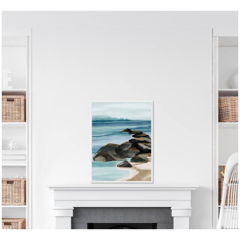Kate and Laurel Sylvie Ocean Breeze ll Framed Canvas by Nikita Jariwala