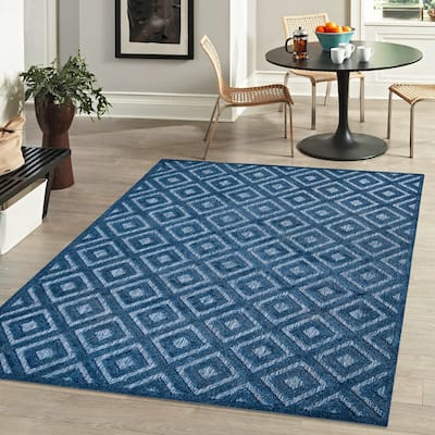 JONATHAN Y Ankara Neutral Diamond Trellis Indoor/Outdoor Area Rug