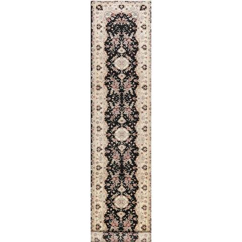 Vegetable Dye Wool/ Silk Tabriz Chinese Long Runner Rug Hand-knotted - 2'7" x 15'6"
