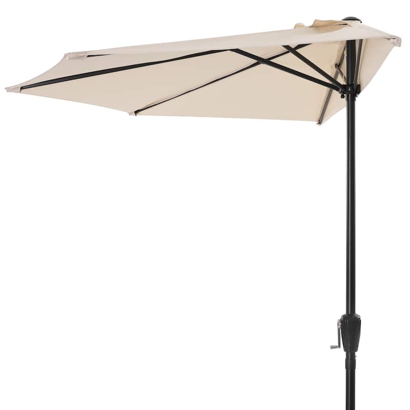 Patio Umbrella, 9 FT Half Round Umbrella, Weather-Resistant Polyester