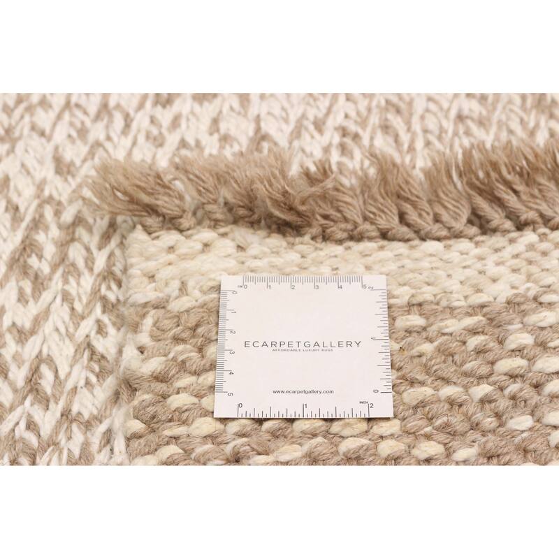 ECARPETGALLERY Flat-Weave Ankara Ivory Wool Kilim - 4'11 x 6'8