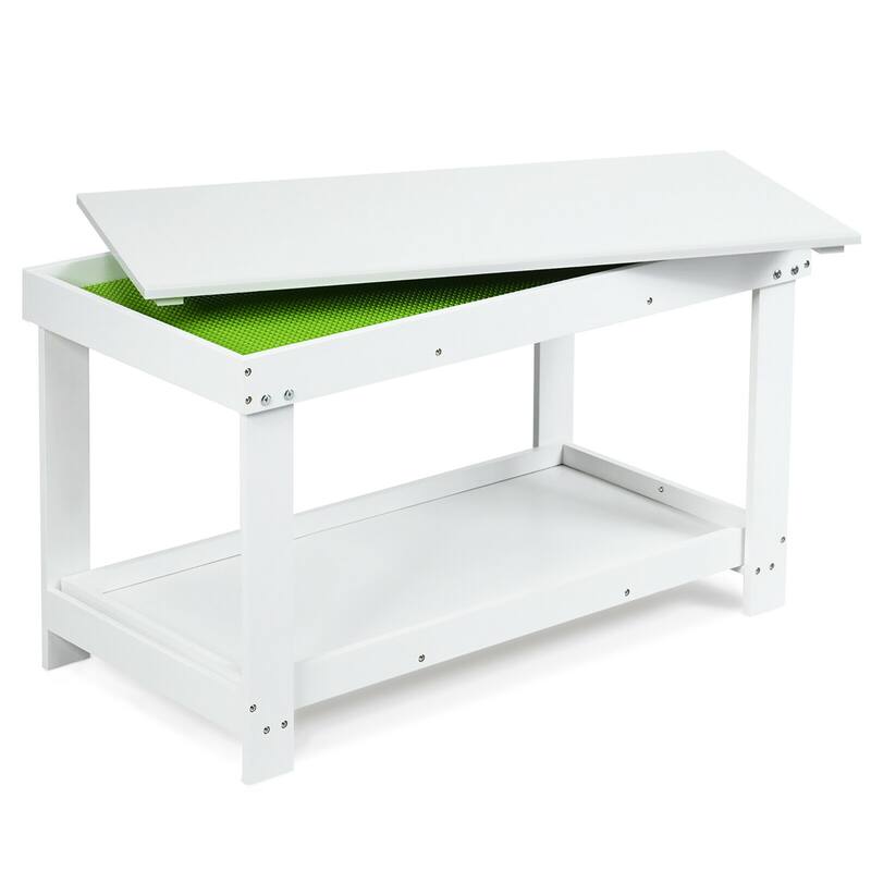 Gymax Patented Wood Kids Activity Play Table Block Table Multifunction - 32.5'' x 17'' x 19.5''