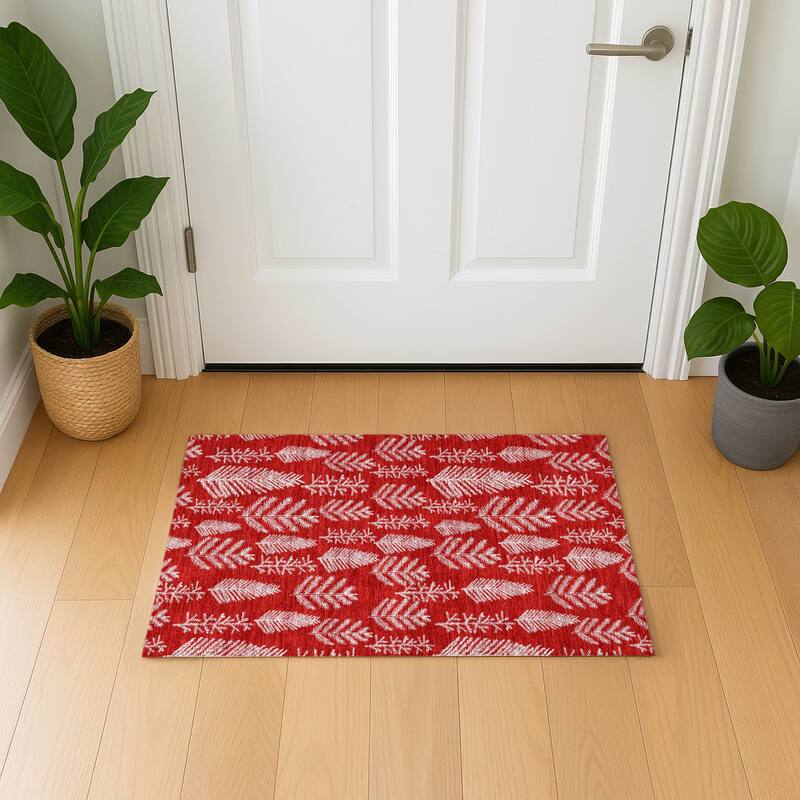 Premium Washable Super Soft Pinecone Mayfield Rug - Red - 1'8" x 2'6"