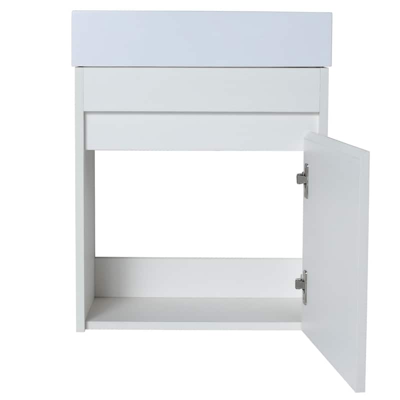 Bathroom Vanity With Sink In 16/18/23 Inch, Floating/Freestanding Bathroom Vanity With Soft Close Door