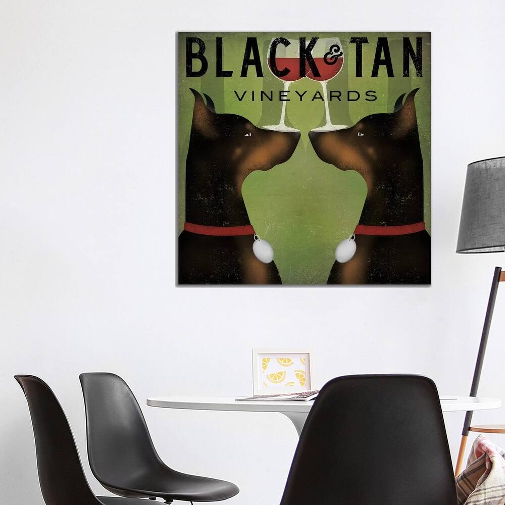 iCanvas "Black & Tan Vineyards (Doberman Pinschers)" by Ryan Fowler Canvas Print