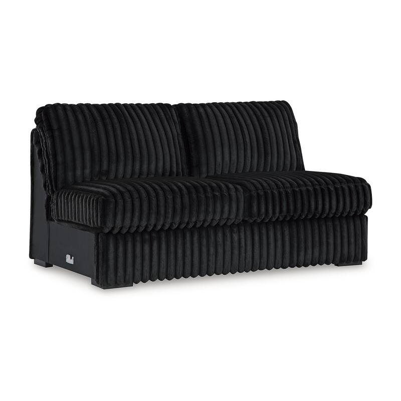 Signature Design by Ashley Midnight-Madness Black 3-Piece Sectional with Chaise - 190" W x 65" D x 40" H