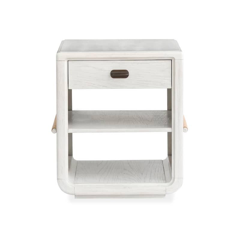 Magnussen Home Sunset Cove Moonlight Pearl Chairside End Table - 22''W x 26''D x 26''H