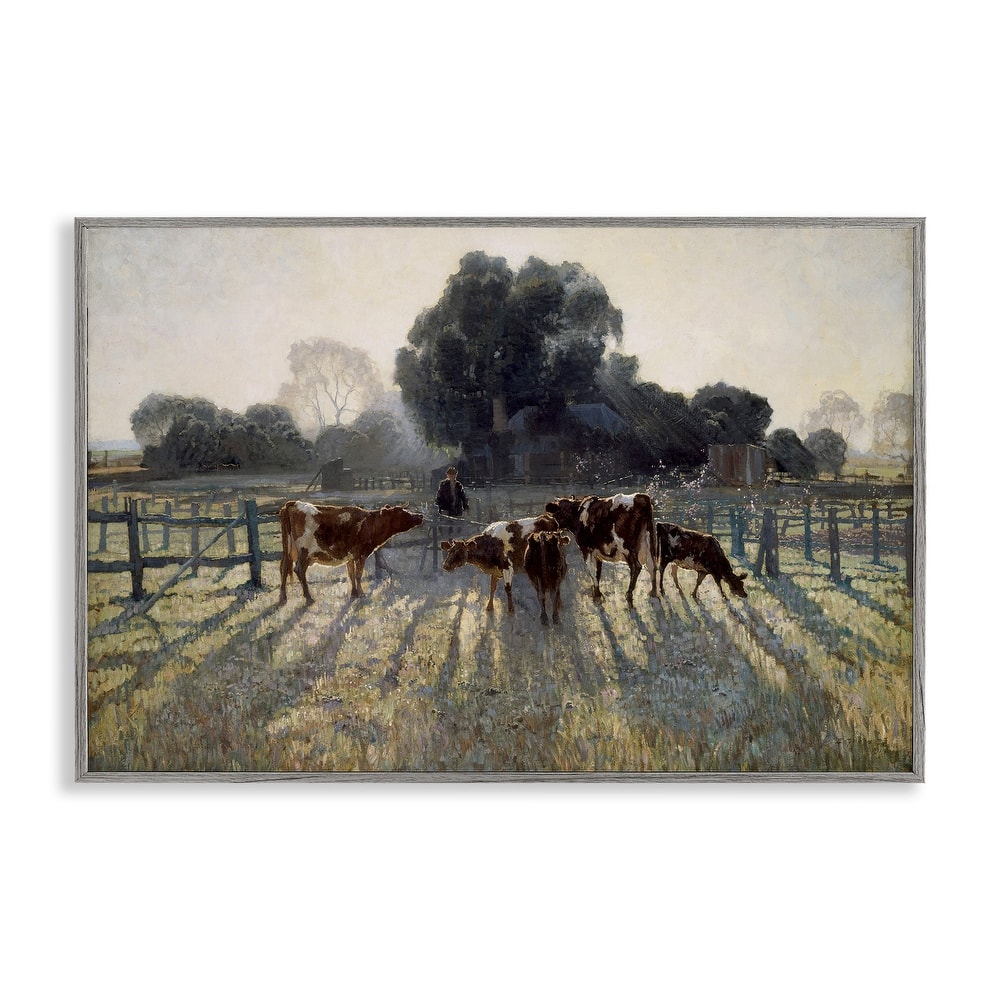 Stupell Elioth Gruner Morning Cows Framed Giclee Art Design By Arlington Prints