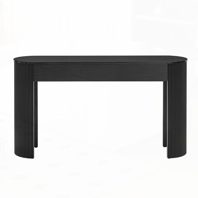 Oval Top Console Table with Storage