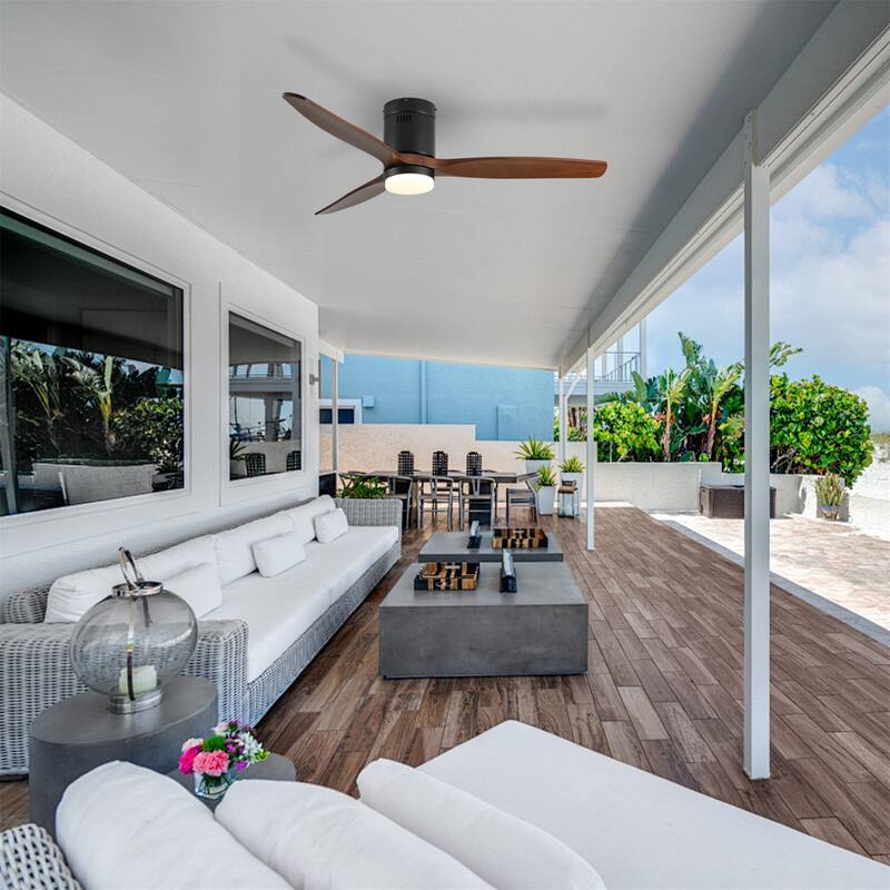 52" Ceiling Fan with Light and Remote Control, 6-speed Reversible DC Motor