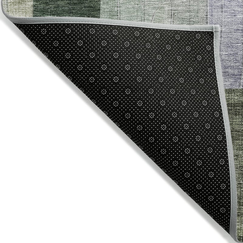 Machine Washable Indoor/ Outdoor Contemporary Geo Chantille Rug