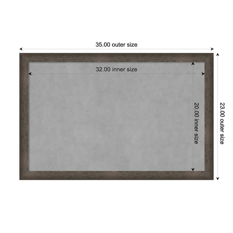 Amanti Art Dappled Light Bronze Narrow Framed Magnetic Board - Board Size 32x20