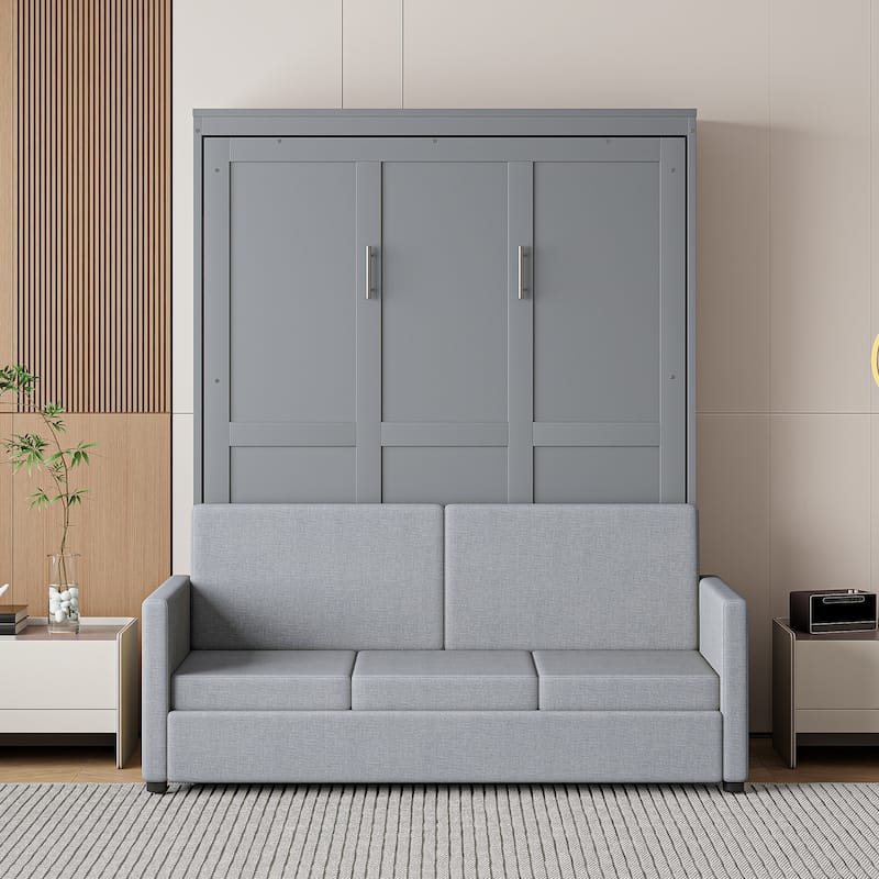 Full Size Murphy Bed Wall Bed with Cushion