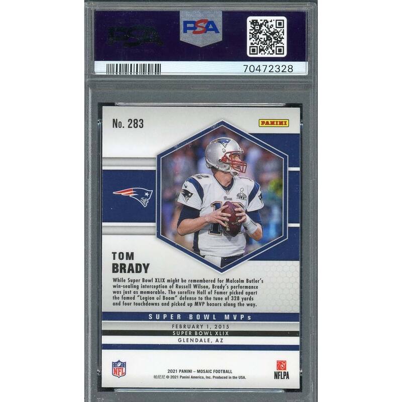 Tom Brady 2021 Panini Mosaic Football Card #283 Graded PSA 10 - 8'6" x 11'6"