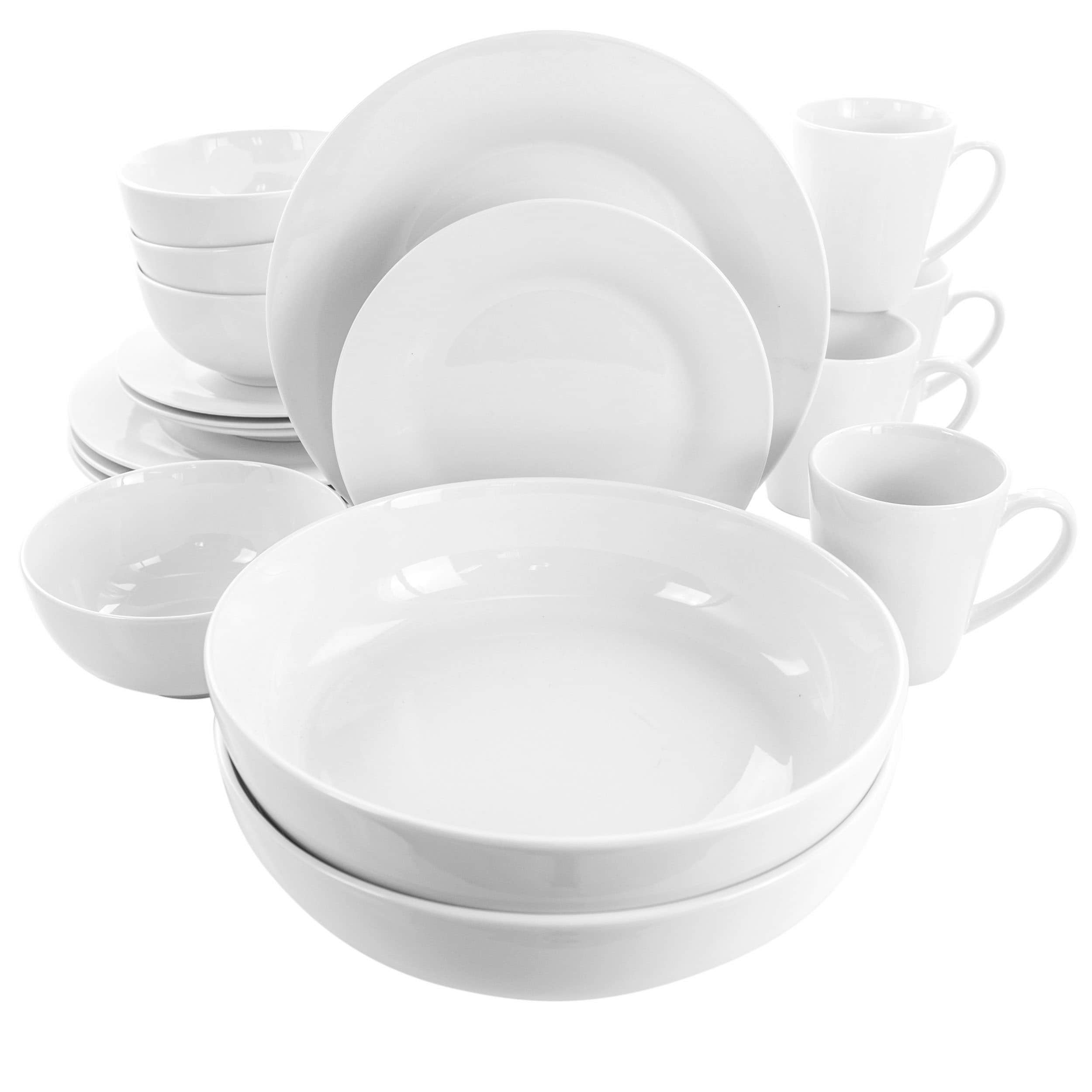 Elama 16-Piece Cara White Porcelain Dinnerware Set (Service for 4