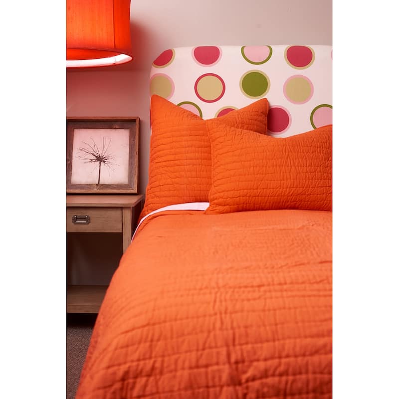Campos Persimmon Cotton Quilt Set